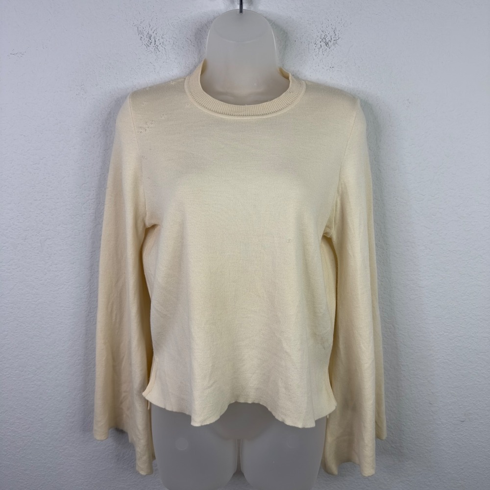 Adam Lippes Sweater Women L Cream Wool Minimalist Cozy Soft Neutral Quiet Luxury